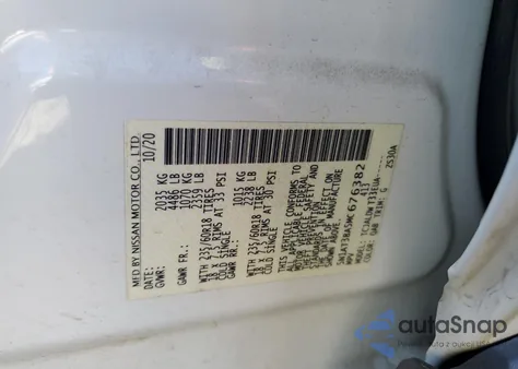 2021 Nissan Rogue Sv z USA, uszkodzony, nr VIN 5N1AT3BA5MC676382